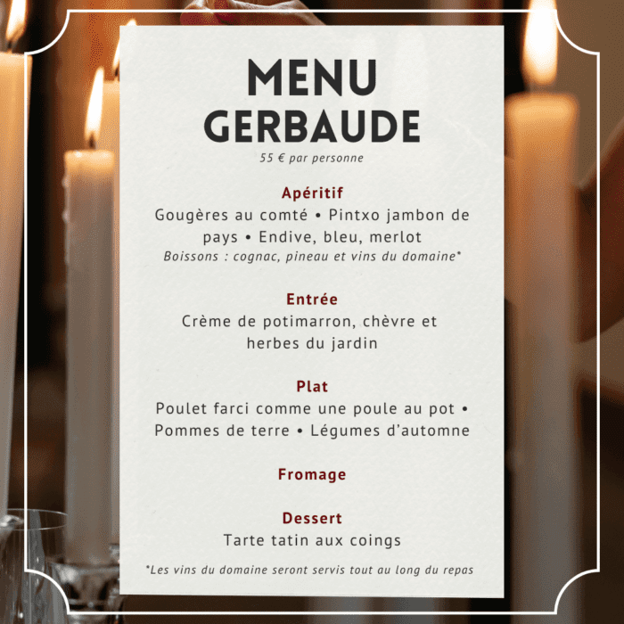 Chateau Bel Air La Royere Degustation Vin Gironde Gerbaude 2025 Menu